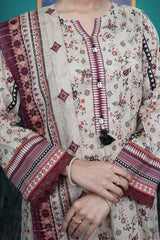 NUSL3227 Printed Lawn Suit - Unstitched 3Pc