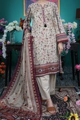 NUSL3227 Printed Lawn Suit - Unstitched 3Pc