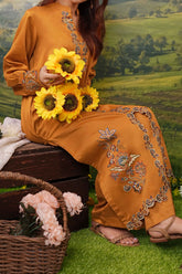 Cotton Satin Shirt with Plain Dyed Trouser – Elegant Outfit