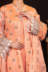 NUSJ3292 Jacquard Lawn Suit - Unstitched 3Pc