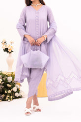Haze - NPSJ3150 Embroidered Cotton Jacquard Suit ( Stitched 3 Pc)