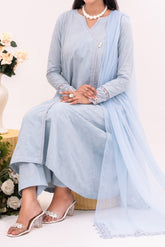 Halo - NPSJ3147 Embroidered Cotton Jacquard Suit ( Stitched 3 Pc)