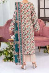 NUSL3331 Printed Cambric Suit - Unstitched 3Pc