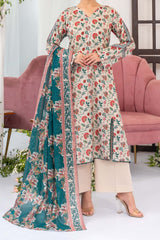 NUSL3331 Printed Cambric Suit - Unstitched 3Pc