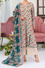 NUSL3331 Printed Cambric Suit - Unstitched 3Pc