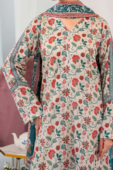 NUSL3331 Printed Cambric Suit - Unstitched 3Pc