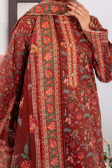 NUSL3335 Printed Lawn Suit - Unstitched 3Pc