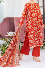 NUSL3332 Printed Lawn Suit - Unstitched 3Pc