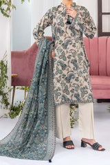 NUSL3341 Printed Cambric Suit - Unstitched 3Pc