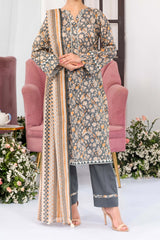 NUSL3320 Printed Lawn Suit - Unstitched 3Pc