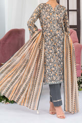 NUSL3320 Printed Lawn Suit - Unstitched 3Pc