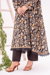 NUSL3351 Printed Cambric Suit - Unstitched 3Pc