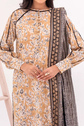NUSL3352 Printed Cambric Suit - Unstitched 3Pc