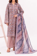 NUSL3347 Printed Cambric Suit - Unstitched 3Pc
