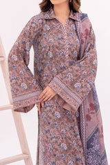 NUSL3347 Printed Cambric Suit - Unstitched 3Pc