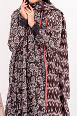 NUSL3356 Printed Cambric Suit - Unstitched 3Pc