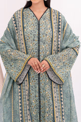 NUSL3348 Printed Cambric Suit - Unstitched 3Pc