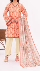 NUSL3350 Printed Cambric Suit - Unstitched 3Pc