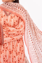 NUSL3350 Printed Cambric Suit - Unstitched 3Pc