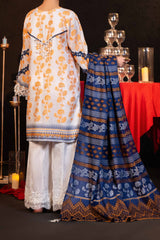 NUSJ3288 Jacquard Lawn Suit - Unstitched 3Pc