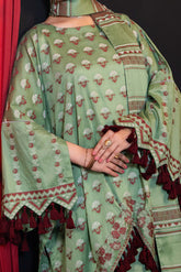 NUSJ3287 Jacquard Lawn Suit - Unstitched 3Pc