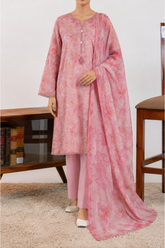 NUSLW3408 Printed Lawn Suit - Unstitched 3Pc