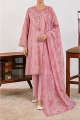 NUSLW3408 Printed Lawn Suit - Unstitched 3Pc