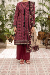 NUSL3325 Printed Lawn Suit - Unstitched 3Pc