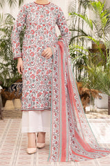 NUSL3304 Printed Cambric Suit - Unstitched 3Pc