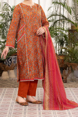 NUSL3319 Printed Lawn Suit - Unstitched 3Pc