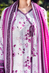 WISTERIA - Peach Printed Unstitched Suit 3 Pc - 3188