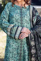 ARTICHOKE - Peach Printed Unstitched Suit 3 Pc - 3186