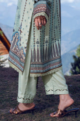 BERYL - Peach Printed Unstitched Suit 3 Pc - 3183