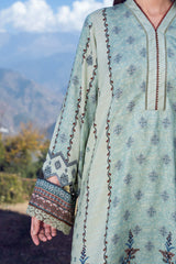 BERYL - Peach Printed Unstitched Suit 3 Pc - 3183