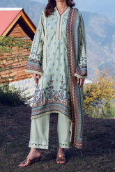 BERYL - Peach Printed Unstitched Suit 3 Pc - 3183