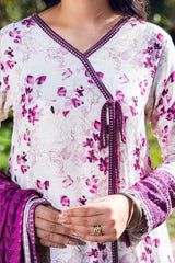 WISTERIA - Peach Printed Unstitched Suit 3 Pc - 3188