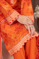 NUSL3202 Printed Cambric Suit - Unstitched 3Pc