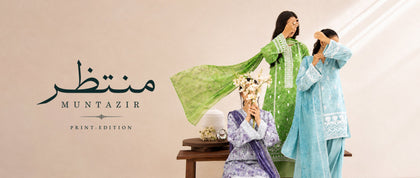 Muntazir | Printed Embroidered Lawn | Stitched 3Pc