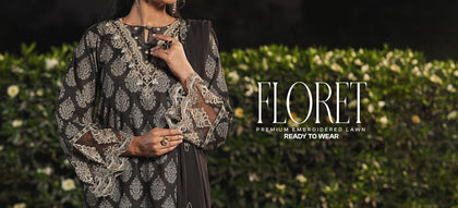 FLORET | Printed Embroidered Lawn | Stitched 3PC