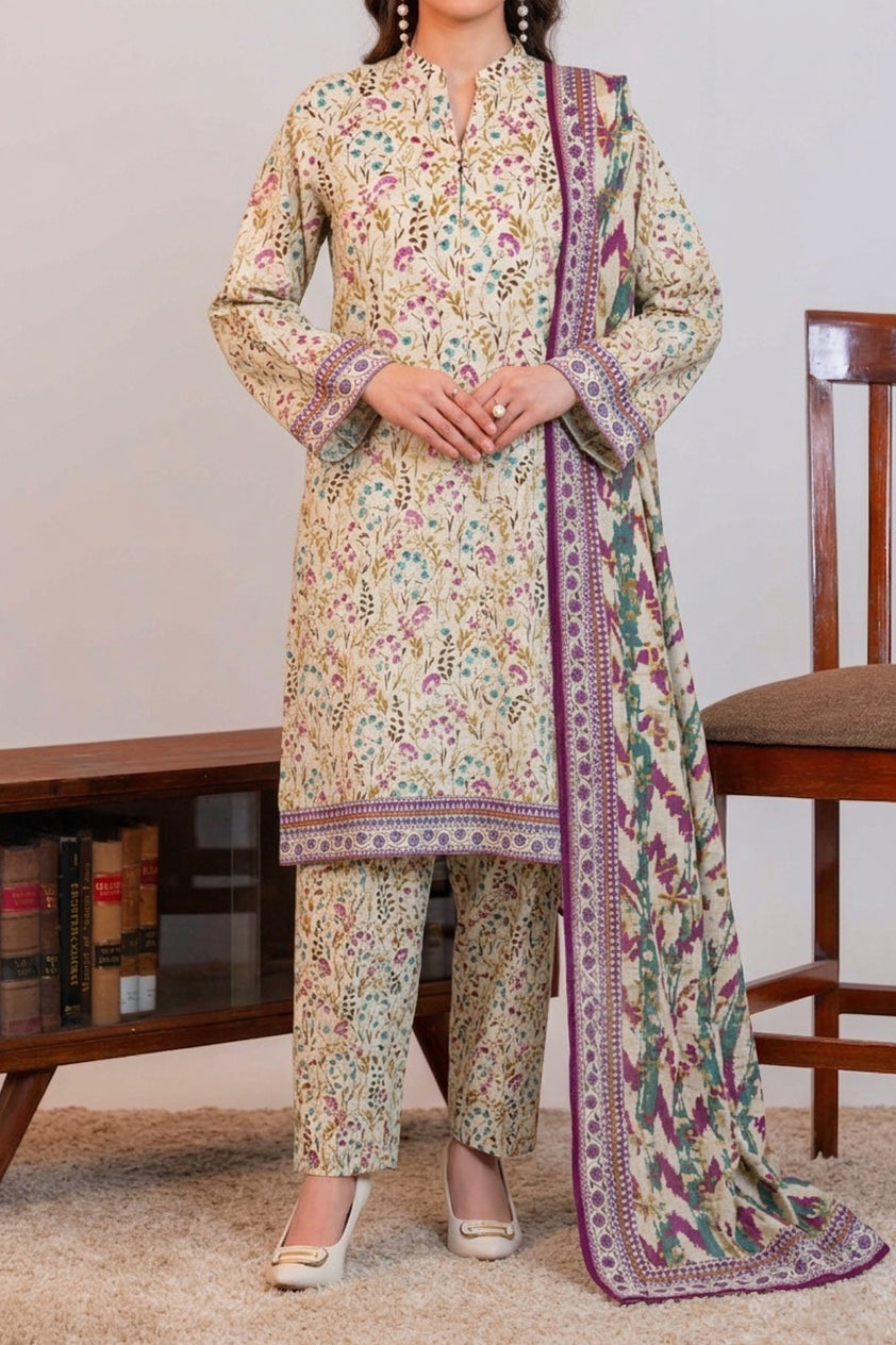 NUSLW3406 Printed Lawn Suit - Unstitched 3Pc