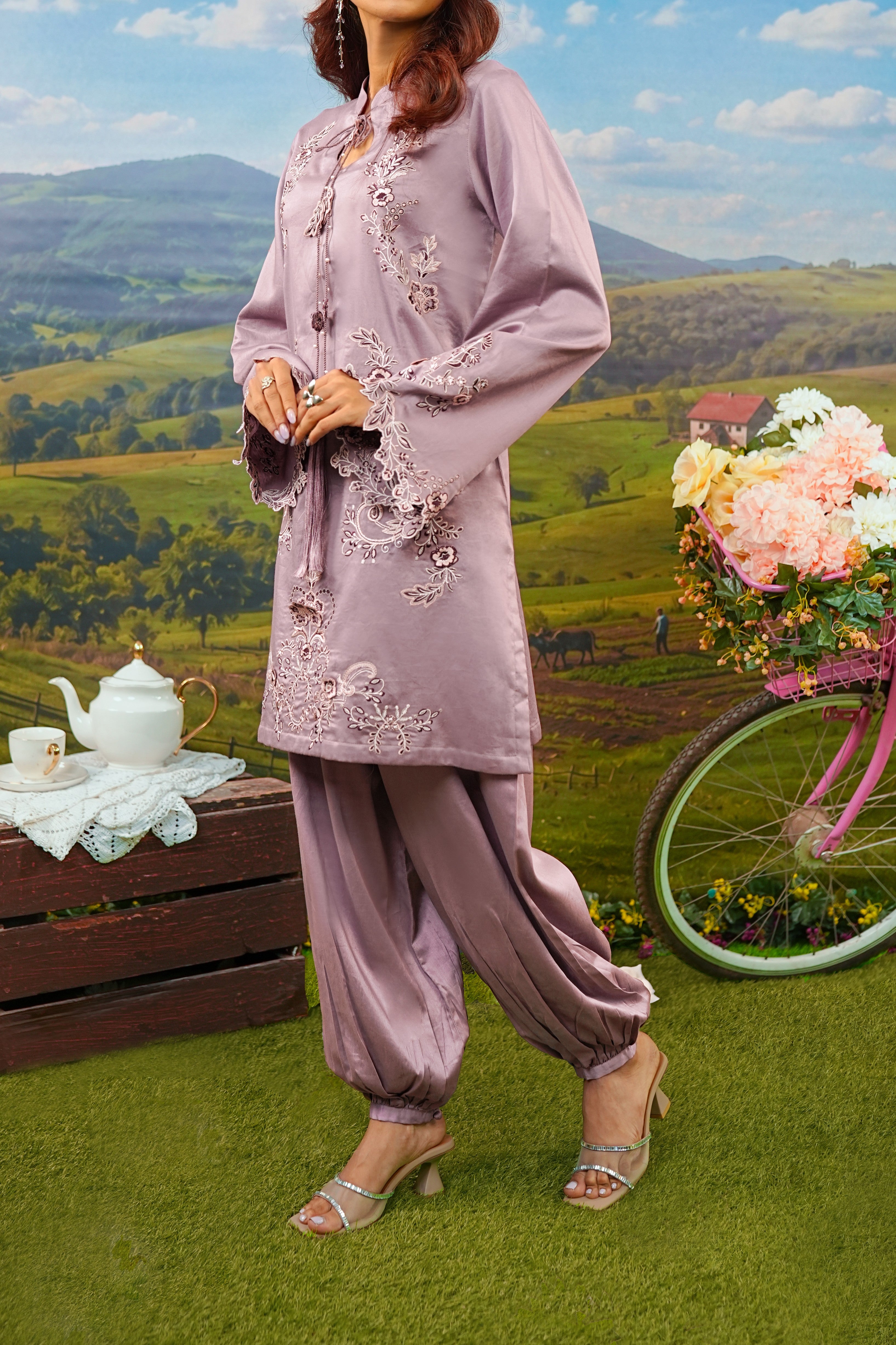 Cotton Satin Shirt with Balloon Cotton Satin Trouser – Premium Men’s Outfit