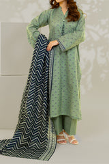 Unstitched 3Pc - Printed Khaddar Suit - 263014