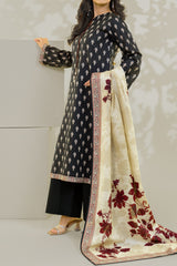 Unstitched 3Pc - Printed Khaddar Suit - 263013