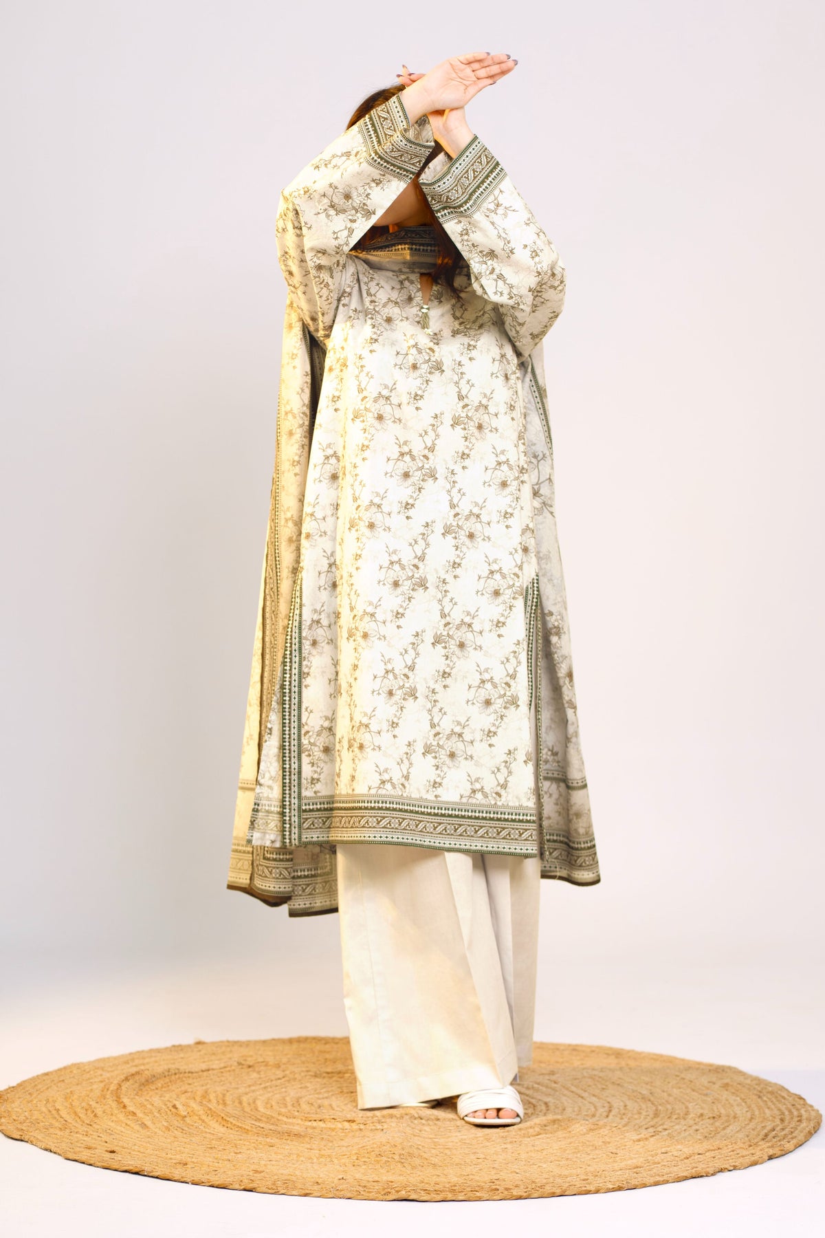 NUSLW3028 Printed Lawn Suit - Unstitched 3Pc