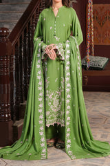 Unstitched 3Pc - Peach Embroidered  - NUWDPE263020