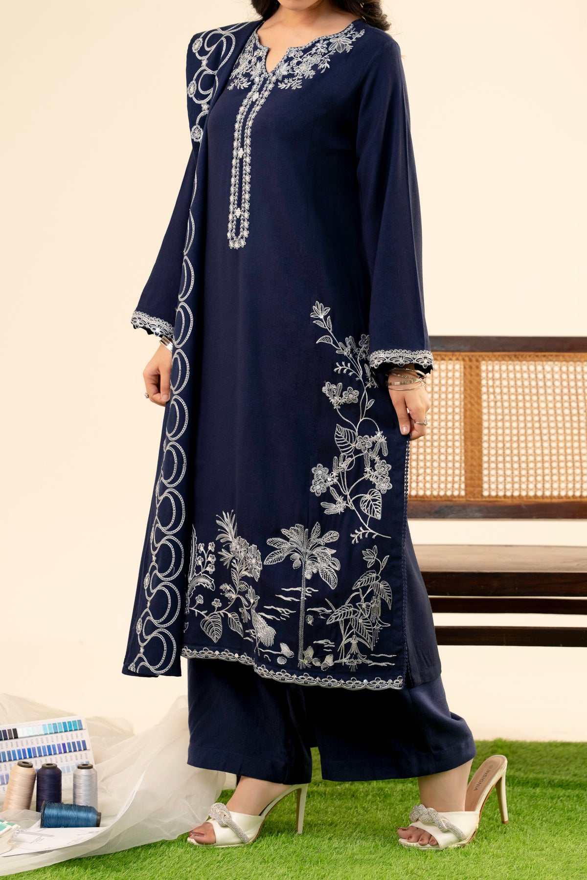 Stitched 3Pc - Peach Embroidered - NPWPDE3021