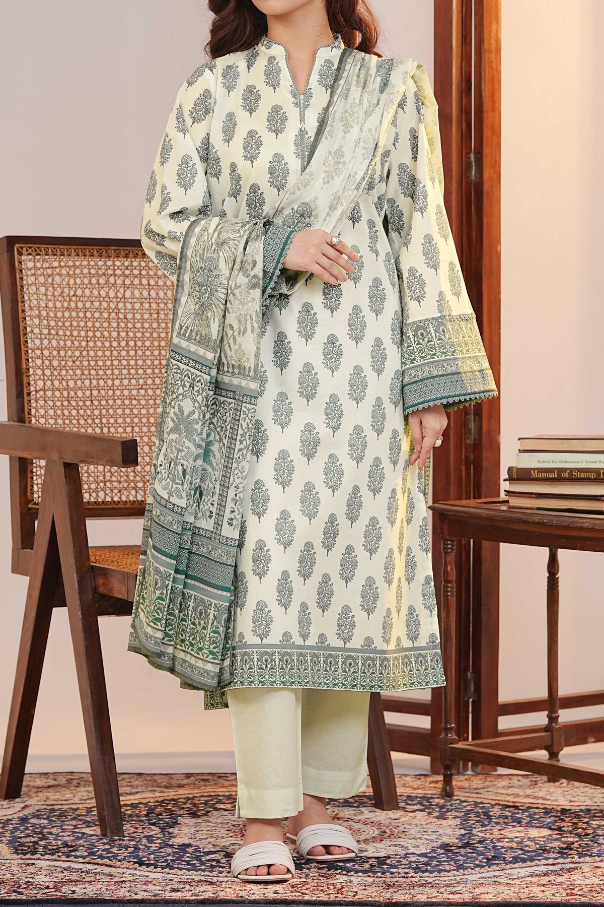 NUSLW3065 Printed Lawn Suit - Unstitched 3Pc