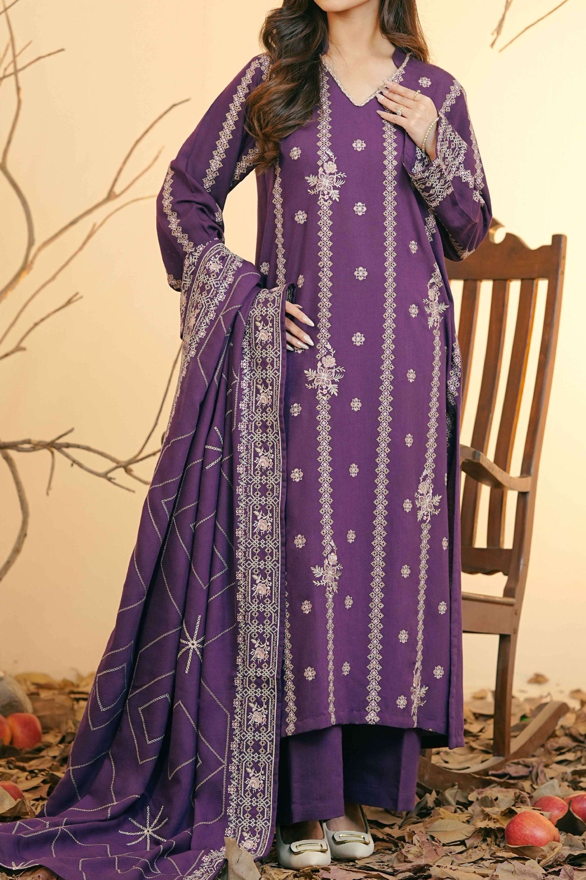 LYCHEE - Silk Karandi Suit - 3 Piece - 3217