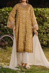 NPSA3074 Printed Embroidered Suit - Stitched 3Pc