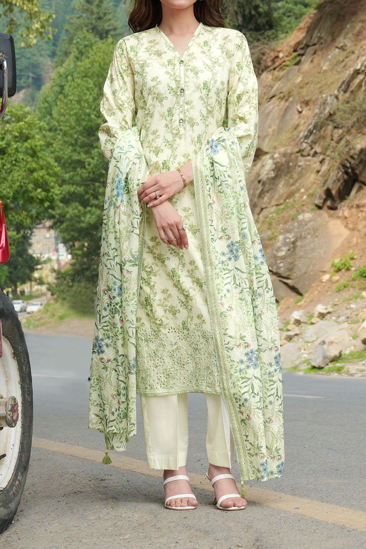 Stitched 3Pc - Embroidered Lawn - NPSLE3152